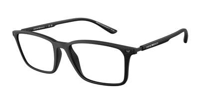 Emporio Armani EA3237 Rectangle Eyeglasses  5001-Matte Black 55-145-18 - Color Map Black