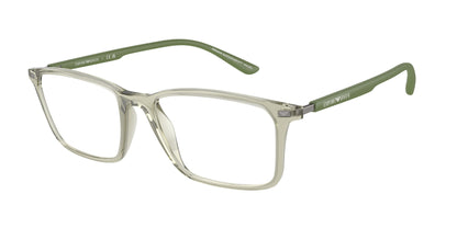 Emporio Armani EA3237 Rectangle Eyeglasses  6107-Shiny Transparent Green 55-145-18 - Color Map Green