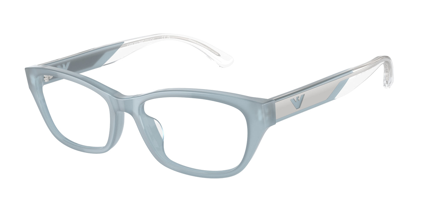 Emporio Armani EA3238U Cat Eye Eyeglasses  6096-Shiny Opaline Azure 54-140-16 - Color Map Blue