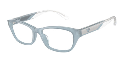 Emporio Armani EA3238U Cat Eye Eyeglasses  6096-Shiny Opaline Azure 54-140-16 - Color Map Blue