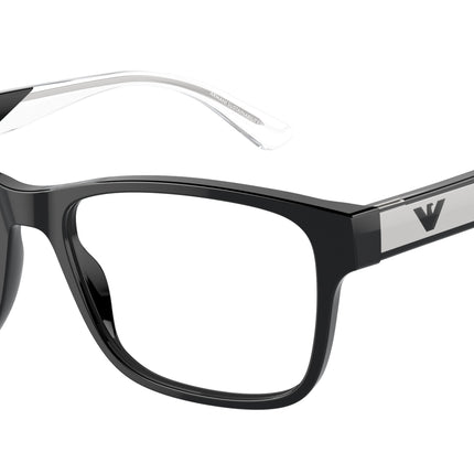 Emporio Armani EA3239F Rectangle Eyeglasses  5017-Black 55-145-17 - Color Map Black