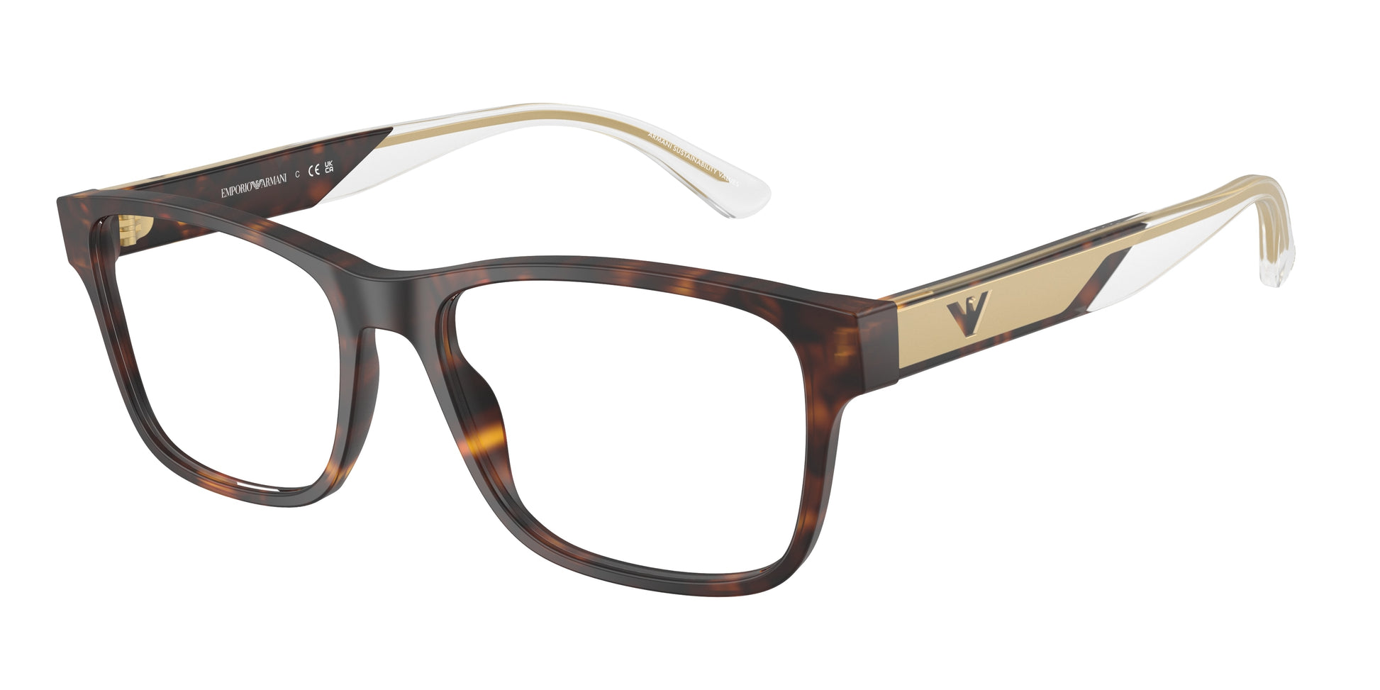 Emporio Armani EA3239 Rectangle Eyeglasses  5002-Matte Havana 55-145-17 - Color Map Tortoise