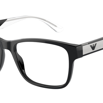 Emporio Armani EA3239 Rectangle Eyeglasses  5017-Black 55-145-17 - Color Map Black