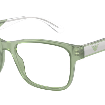 Emporio Armani EA3239 Rectangle Eyeglasses  6094-Shiny Opaline Green 55-145-17 - Color Map Green