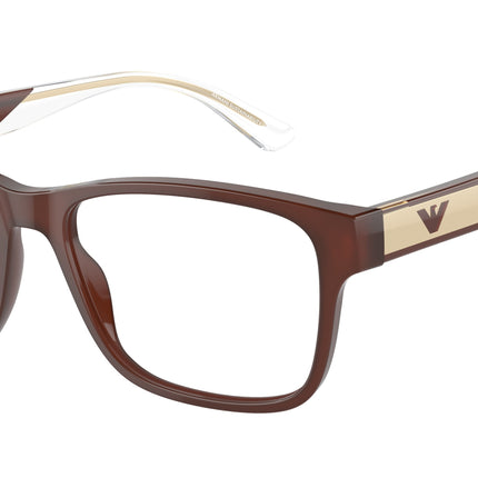Emporio Armani EA3239 Rectangle Eyeglasses  6095-Shiny Opaline Brown 55-145-17 - Color Map Brown