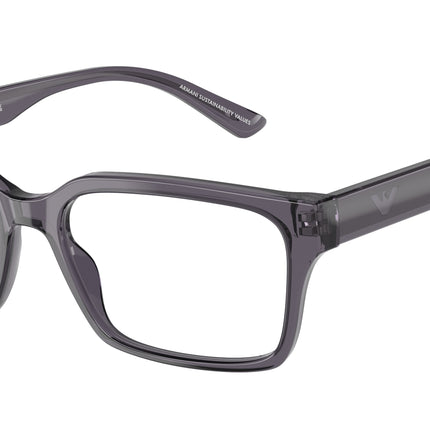 Emporio Armani EA3244F Rectangle Eyeglasses  6106-Transparent Dark Grey 55-145-17 - Color Map Grey