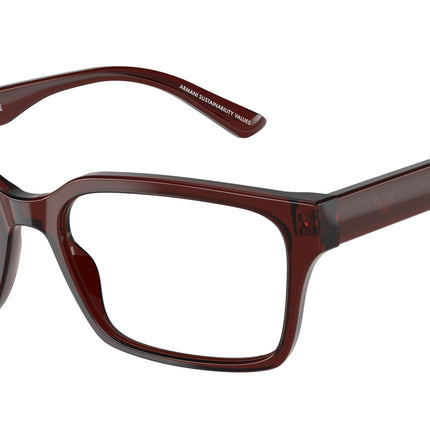 Emporio Armani EA3244F Rectangle Eyeglasses  6174-Transparent Brown 55-145-17 - Color Map Brown