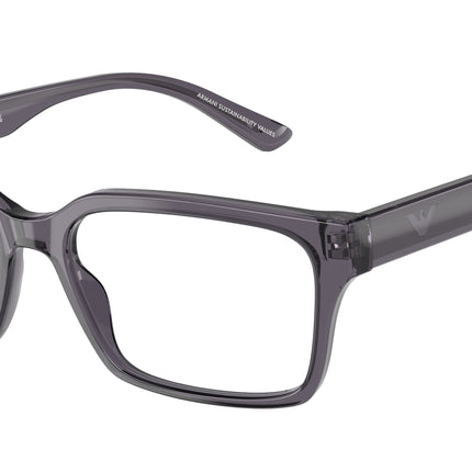 Emporio Armani EA3244 Rectangle Eyeglasses  6106-Transparent Dark Grey 55-145-17 - Color Map Grey