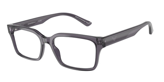Emporio Armani EA3244 Rectangle Eyeglasses  6106-Transparent Dark Grey 55-145-17 - Color Map Grey