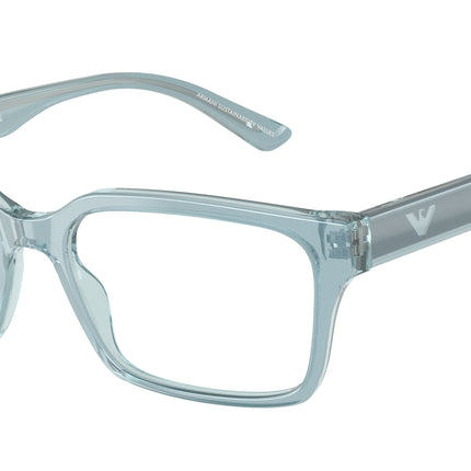 Emporio Armani EA3244 Rectangle Eyeglasses  6178-Iridescent Light Blue 53-145-17 - Color Map Blue