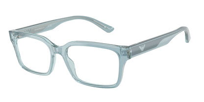 Emporio Armani EA3244 Rectangle Eyeglasses  6178-Iridescent Light Blue 53-145-17 - Color Map Blue
