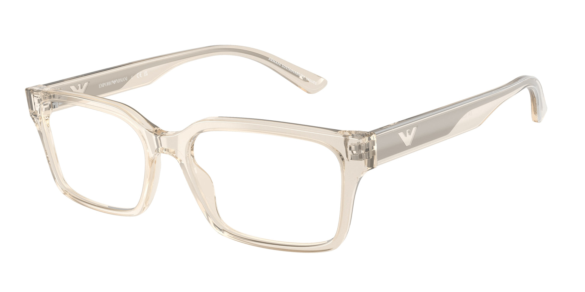 Emporio Armani EA3244 Rectangle Eyeglasses  6179-Iridescent Crystal 55-145-17 - Color Map Transparent