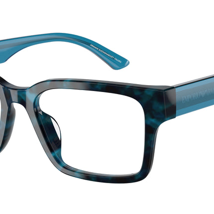 Emporio Armani EA3245U Rectangle Eyeglasses  6180-Havana Blue 54-140-18 - Color Map Blue
