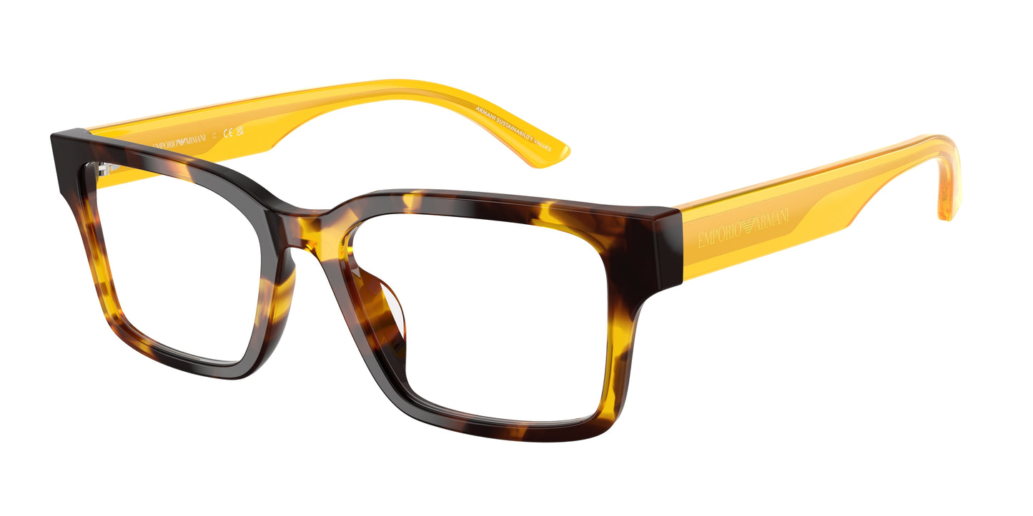 Emporio Armani EA3245U Rectangle Eyeglasses  6181-Havana Yellow 54-140-18 - Color Map Tortoise