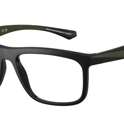 Emporio Armani EA3246 Square Eyeglasses  5001-Matte Black 55-145-17 - Color Map Black