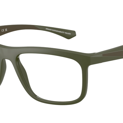 Emporio Armani EA3246 Square Eyeglasses  6184-Matte Green 55-145-17 - Color Map Green