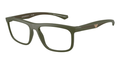 Emporio Armani EA3246 Square Eyeglasses  6184-Matte Green 55-145-17 - Color Map Green