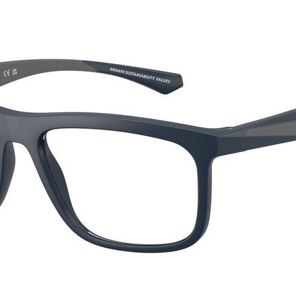 Emporio Armani EA3246 Square Eyeglasses  6185-Matte Blue 55-145-17 - Color Map Blue