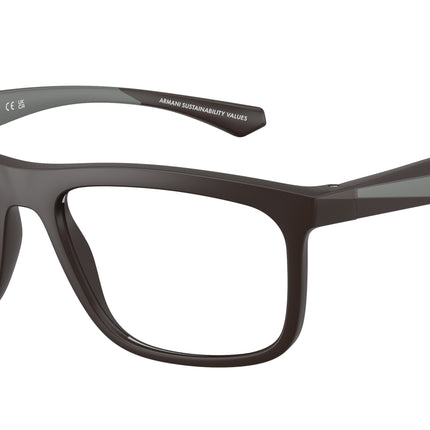 Emporio Armani EA3246 Square Eyeglasses  6186-Matte Brown 55-145-17 - Color Map Brown