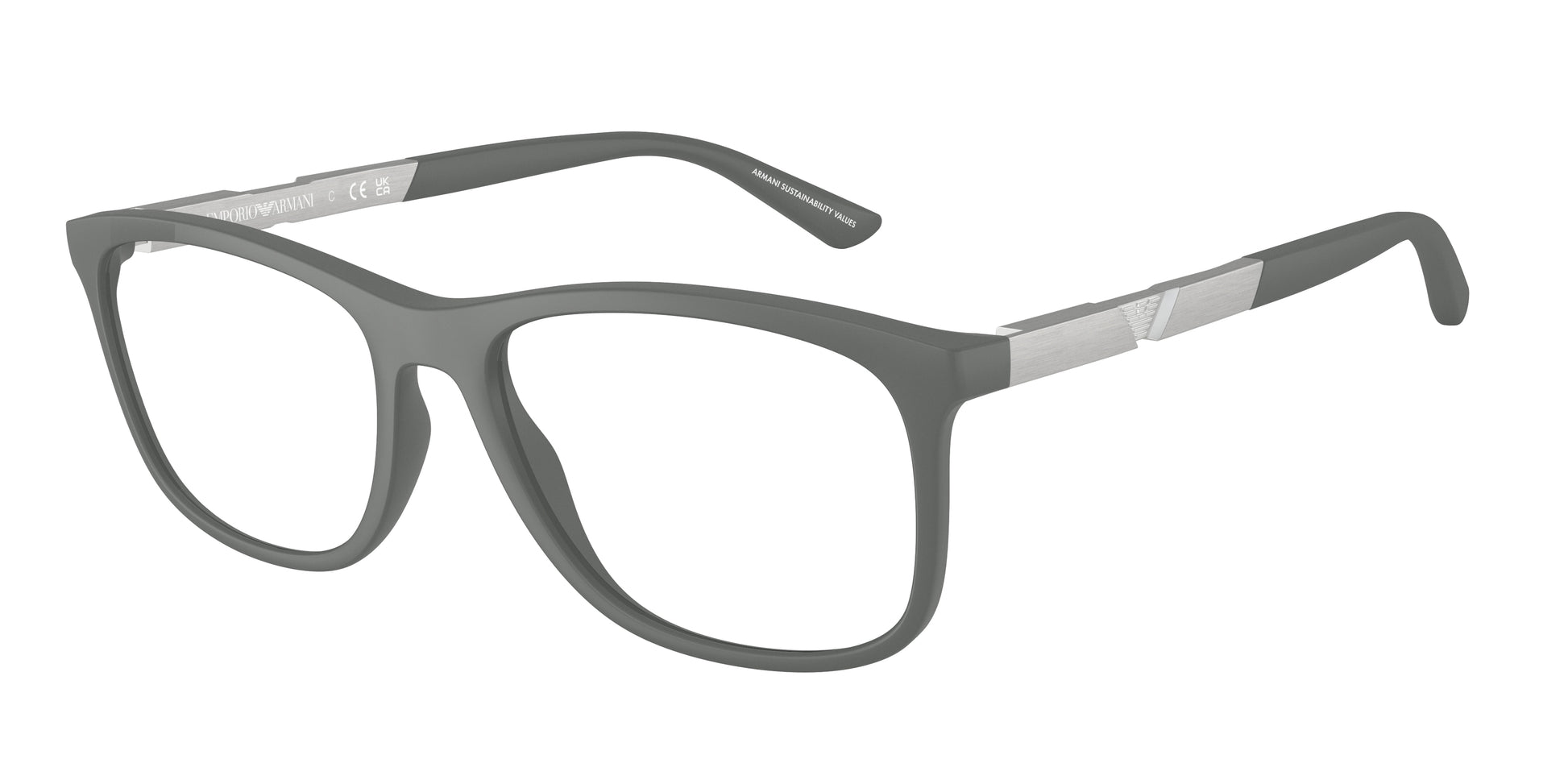 Emporio Armani EA3247F Pillow Eyeglasses  6205-Matte Grey 55-145-17 - Color Map Grey