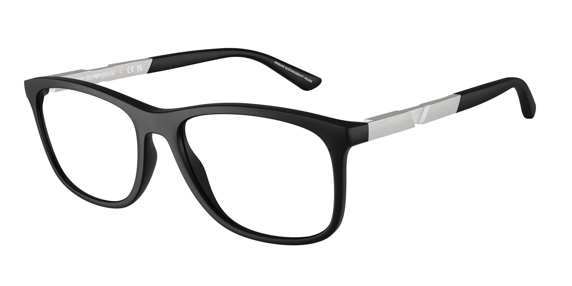 Emporio Armani EA3247 Pillow Eyeglasses  5001-Matte Black 55-145-17 - Color Map Black