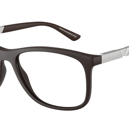 Emporio Armani EA3247 Pillow Eyeglasses  6186-Matte Dark Brown 55-145-17 - Color Map Brown