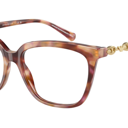 Emporio Armani EA3248 Cat Eye Eyeglasses  6196-Shiny Havana Red 55-140-16 - Color Map Red