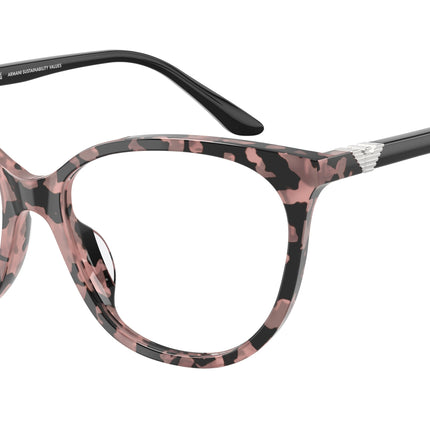 Emporio Armani EA3249U Cat Eye Eyeglasses  5766-Shiny Pink Havana 53-140-16 - Color Map Pink