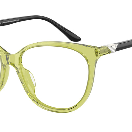 Emporio Armani EA3249U Cat Eye Eyeglasses  6199-Shiny Transparent Green 55-140-16 - Color Map Green
