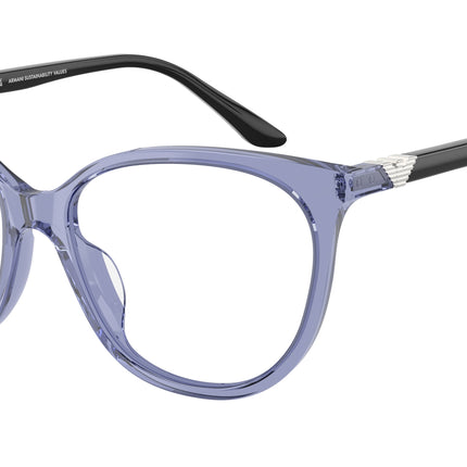 Emporio Armani EA3249U Cat Eye Eyeglasses  6200-Shiny Transparent Blue 55-140-16 - Color Map Blue