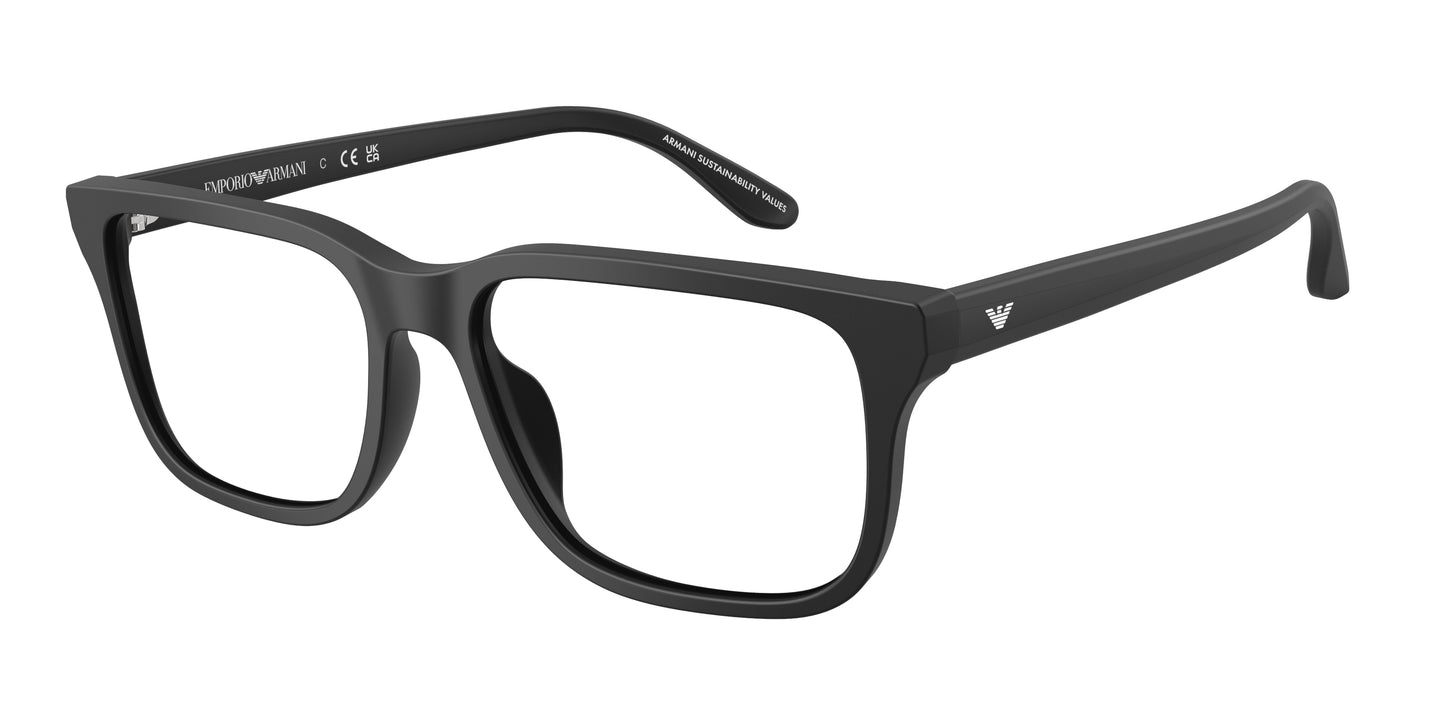 Emporio Armani EA3250U Rectangle Eyeglasses  5017-Matte Black 56-145-17 - Color Map Black