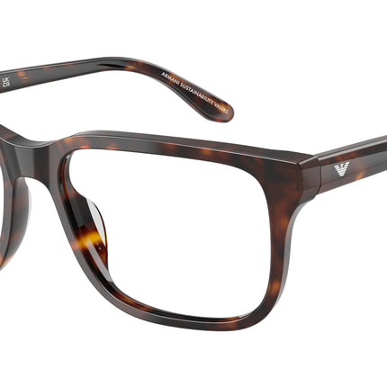 Emporio Armani EA3250U Rectangle Eyeglasses  5026-Shiny Havana 54-145-17 - Color Map Tortoise