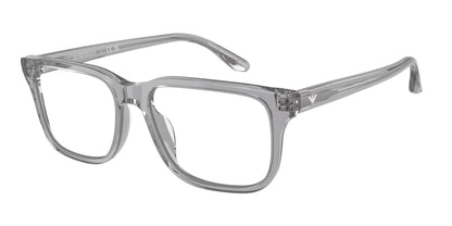Emporio Armani EA3250U Rectangle Eyeglasses  6202-Shiny Transparent Grey 56-145-17 - Color Map Grey