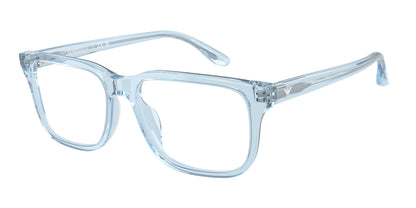 Emporio Armani EA3250U Rectangle Eyeglasses  6204-Shiny Transparent Light Blue 54-145-17 - Color Map Blue
