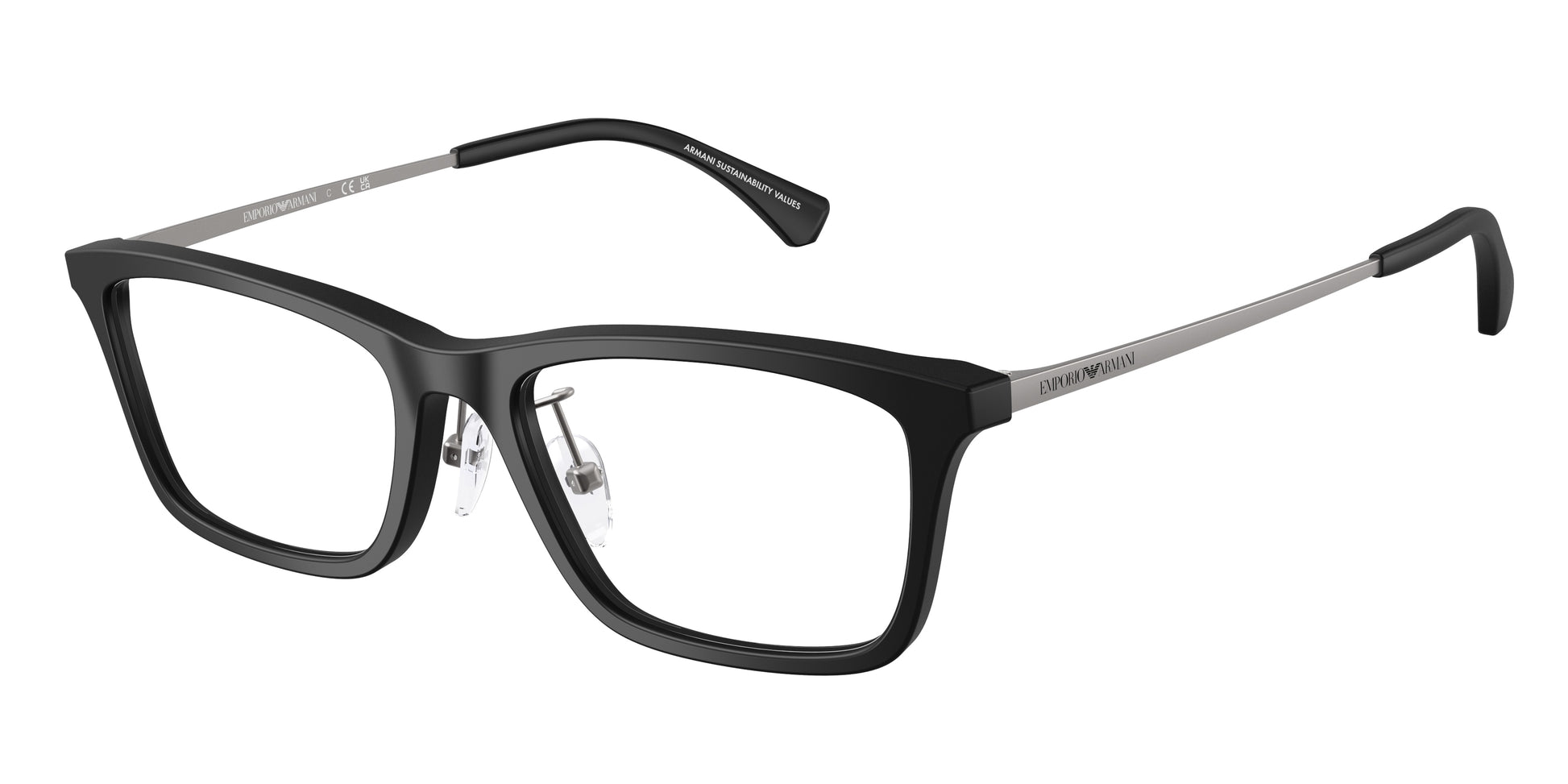 Emporio Armani EA3252D Rectangle Eyeglasses  5001-Matte Black 54-145-18 - Color Map Black