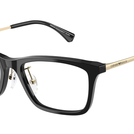 Emporio Armani EA3252D Rectangle Eyeglasses  5017-Shiny Black 54-145-18 - Color Map Black