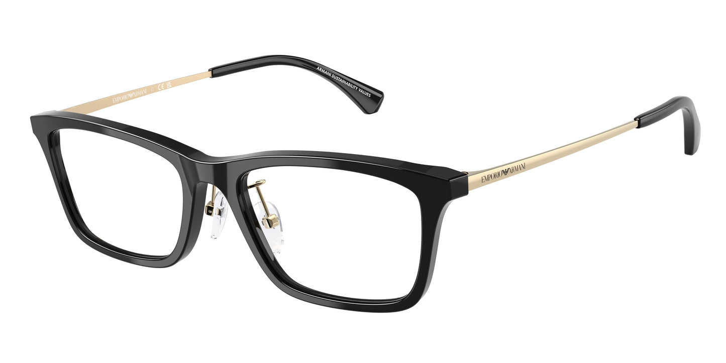 Emporio Armani EA3252D Rectangle Eyeglasses  5017-Shiny Black 54-145-18 - Color Map Black