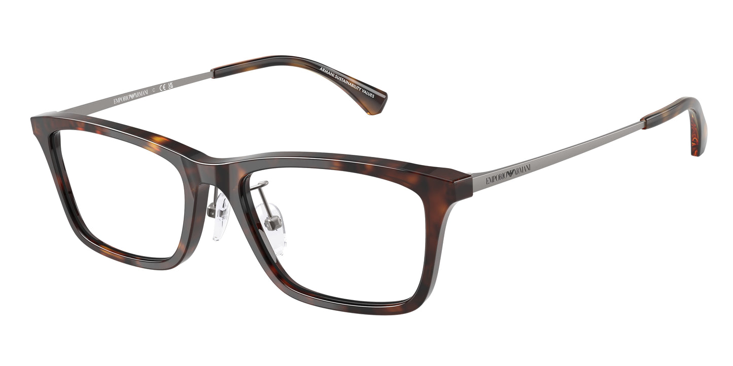Emporio Armani EA3252D Rectangle Eyeglasses  5026-Shiny Havana 54-145-18 - Color Map Tortoise