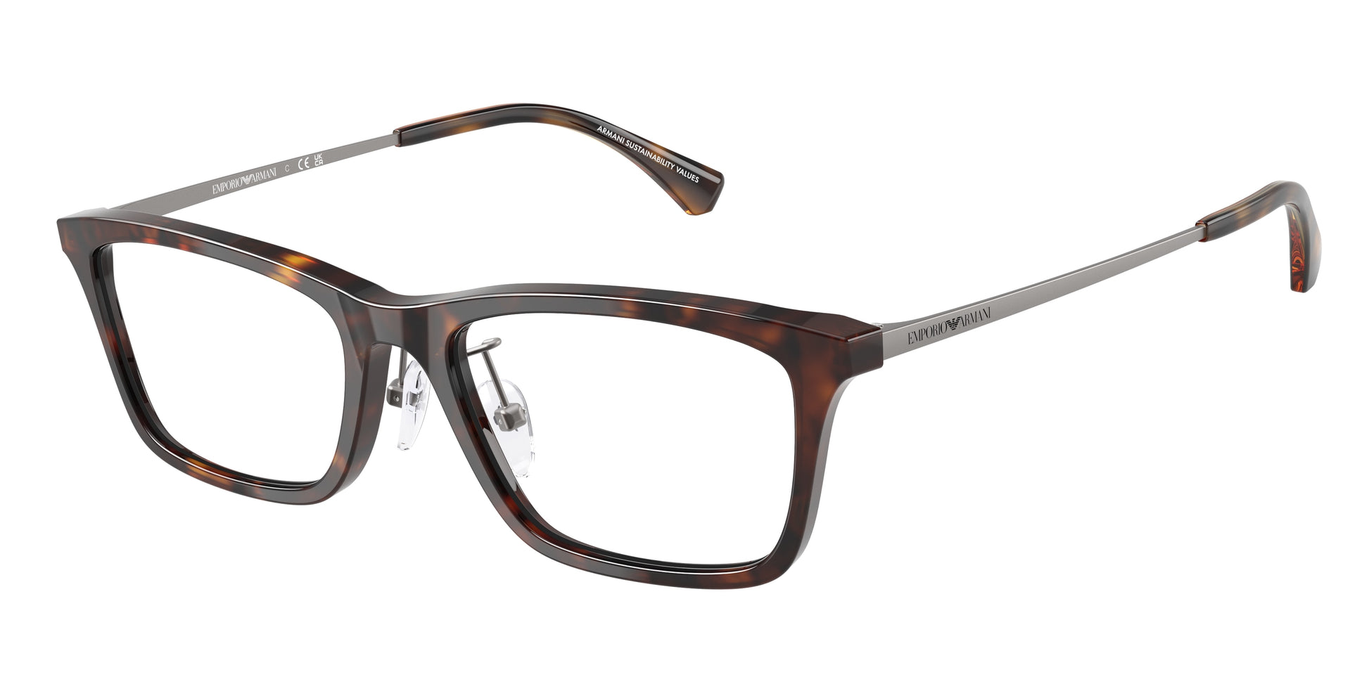 Emporio Armani EA3252D Rectangle Eyeglasses  5026-Shiny Havana 54-145-18 - Color Map Tortoise