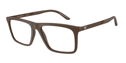 Emporio Armani EA3253F Square Eyeglasses  6243-Matte Brown 55-145-17 - Color Map Brown