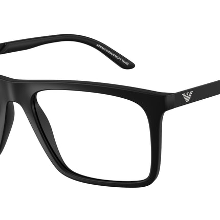 Emporio Armani EA3253 Square Eyeglasses  5001-Matte Black 55-145-17 - Color Map Black