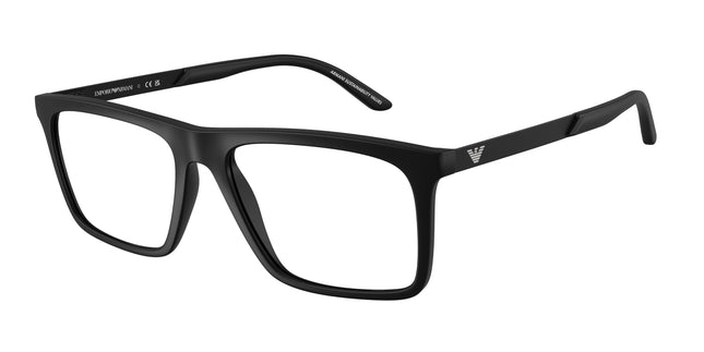 Emporio Armani EA3253 Square Eyeglasses  5001-Matte Black 55-145-17 - Color Map Black