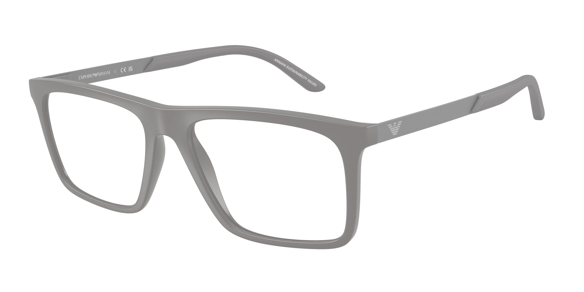 Emporio Armani EA3253 Square Eyeglasses  6245-Matte Grey 55-145-17 - Color Map Grey