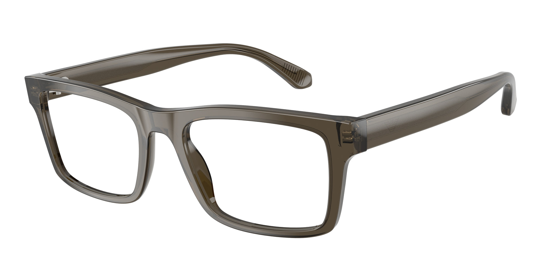 Emporio Armani EA3254F Rectangle Eyeglasses  6249-Shiny Transparent Grey 56-145-19 - Color Map Grey