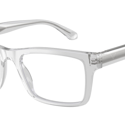 Emporio Armani EA3254F Rectangle Eyeglasses  6250-Shiny Transparent Crystal 56-145-19 - Color Map Transparent