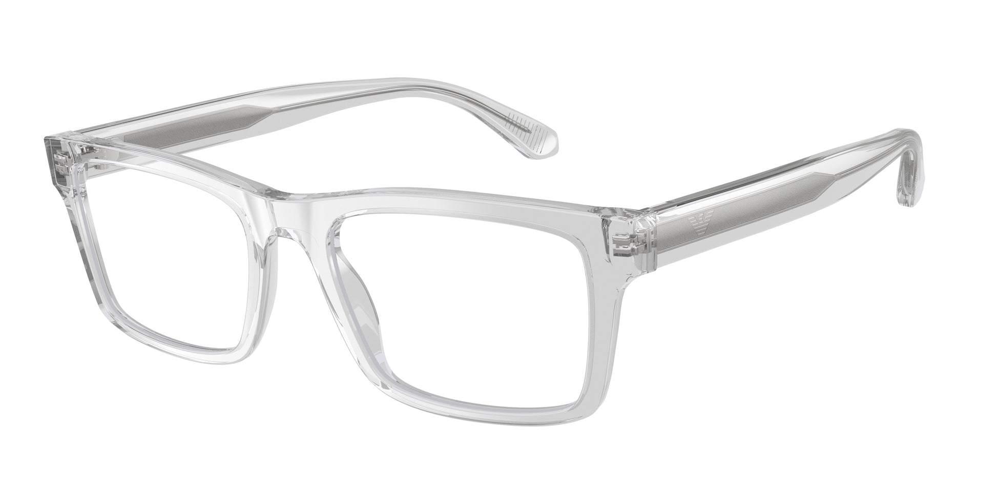 Emporio Armani EA3254F Rectangle Eyeglasses  6250-Shiny Transparent Crystal 56-145-19 - Color Map Transparent