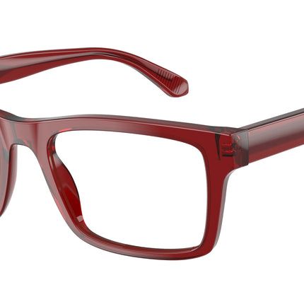 Emporio Armani EA3254 Rectangle Eyeglasses  6248-Shiny Transparent Red 56-145-19 - Color Map Red