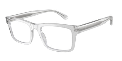 Emporio Armani EA3254 Rectangle Eyeglasses  6250-Shiny Transparent Crystal 56-145-19 - Color Map Transparent