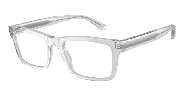 Emporio Armani EA3254 Rectangle Eyeglasses  6250-Shiny Transparent Crystal 56-145-19 - Color Map Transparent