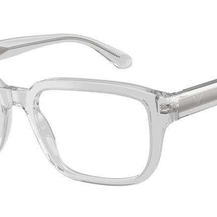 Emporio Armani EA3255F Pillow Eyeglasses  6250-Shiny Transparent Crystal 55-145-19 - Color Map Transparent